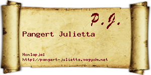 Pangert Julietta névjegykártya